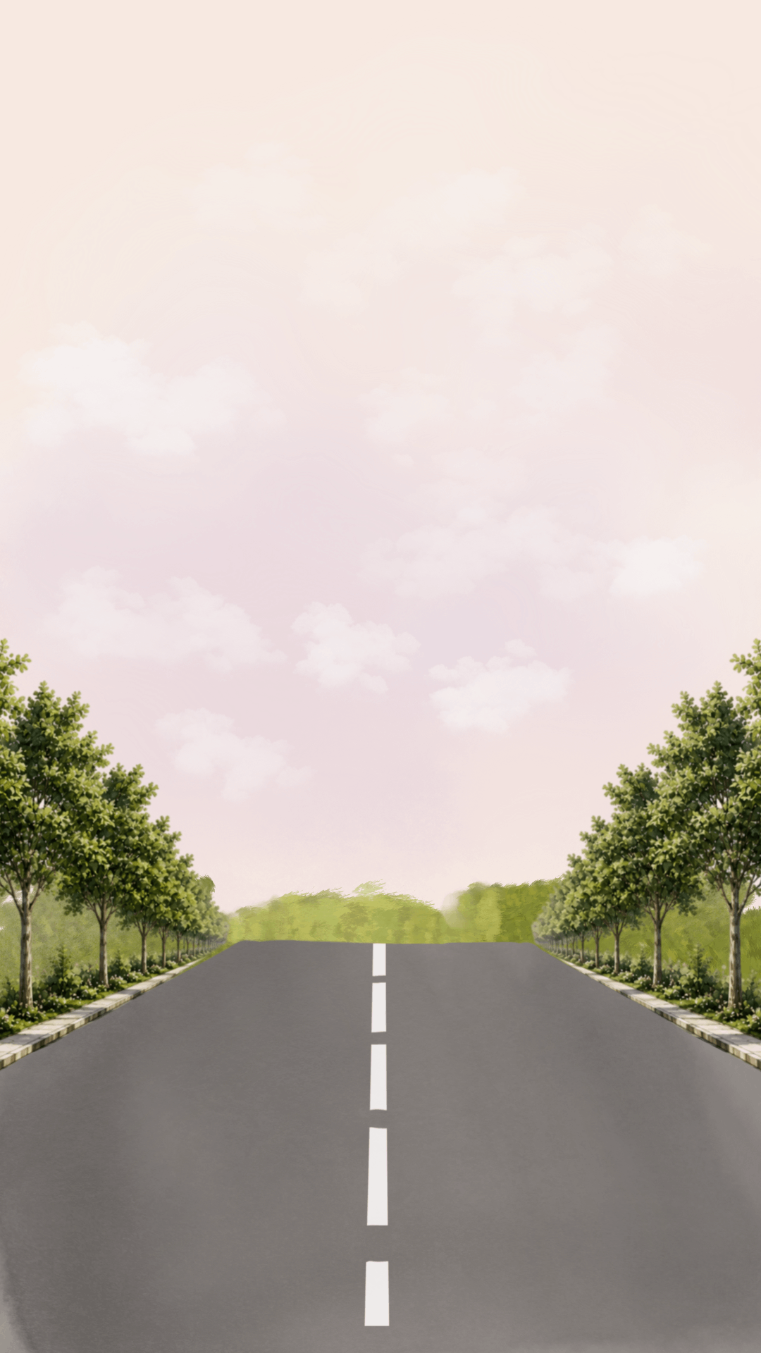 Tree lined road backdrop